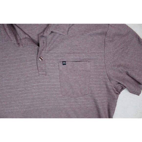Travis Mathew Mens Large Golf Polo Shirt Pocket Red Outdoor Pima Cotton - Picture 3 of 8